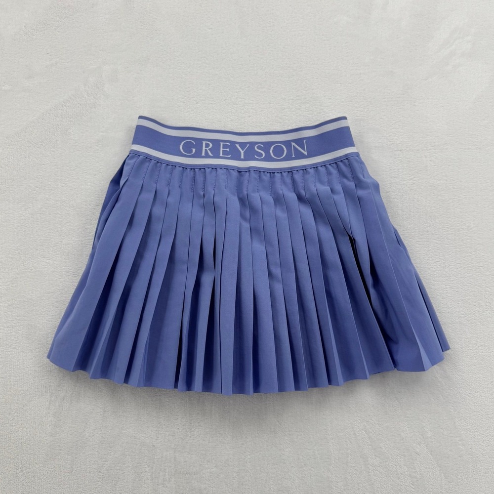 Greyson Leo Skirt Youth Size 7 Blue Excellent Pleated Golf Tennis Skort